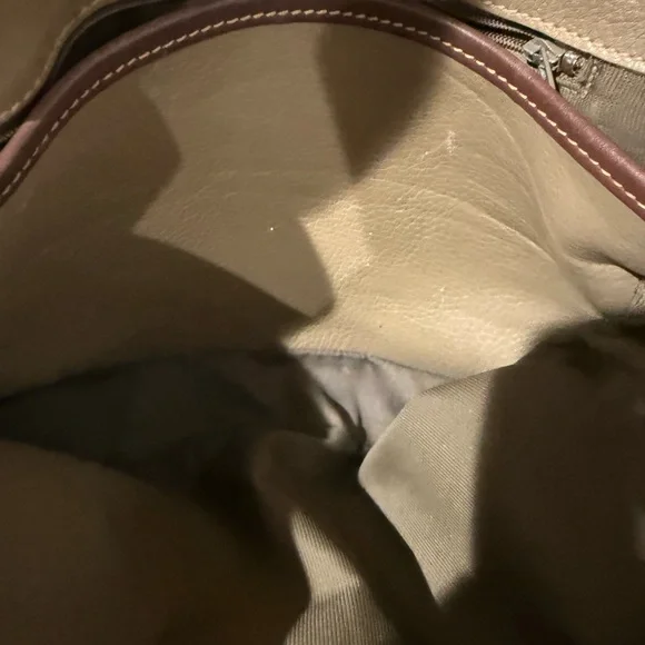 Coach Vintage Sheridan Mayfield Beige Brown Saddle‎ Leather Shoulder Bag 4225 K